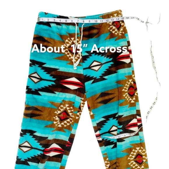 Trail Crest Velour Vibrant Southwest Print Pajama Pants Size Large - Picture 2 of 10